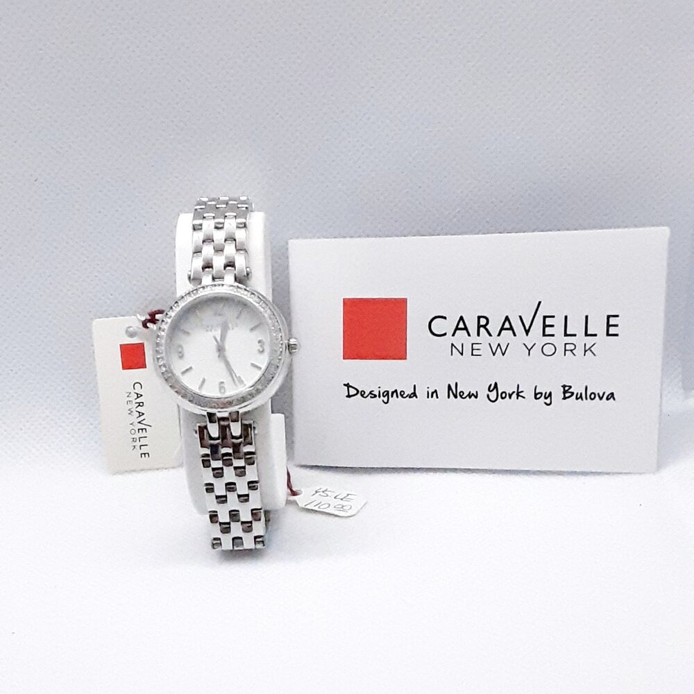 NEW With Tags Authentic Bulova Ladies Silver Tone and cz Watch - Picture 2 of 15